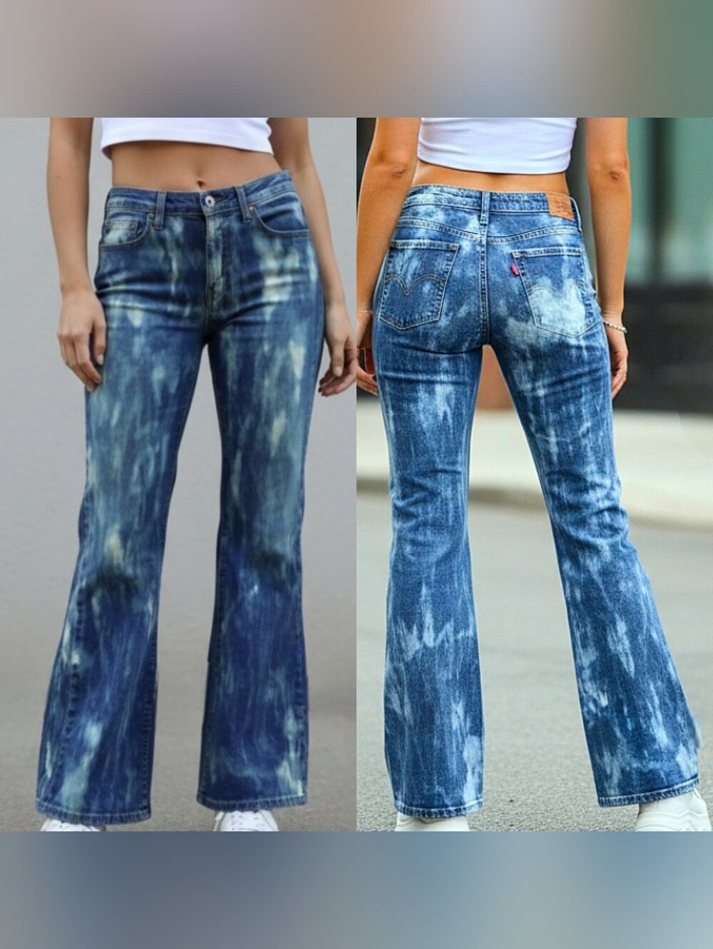 Vtg 90s Y2K Levis 519 distressed bleached heart denim flared jeans 12M